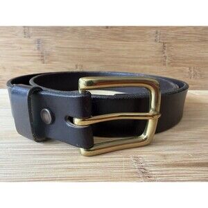 R.M. Williams Brown Leather 1" Belt Solid Brass Buckle Made in Australia 36/91